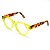 Óculos de Grau Gustavo Eyewear G47 3 em amarelo e hastes Animal Print. - Imagem 3