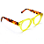 Óculos de Grau Gustavo Eyewear G47 3 em amarelo e hastes Animal Print. - Imagem 2