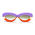 Óculos de Sol Gustavo Eyewear G36 1 nas cores violeta, âmbar e laranja. Hastes violeta e lentes marrom degrade. Tricolors - Imagem 1