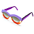 Óculos de Sol Gustavo Eyewear G36 1 nas cores violeta, âmbar e laranja. Hastes violeta e lentes marrom degrade. Tricolors - Imagem 2