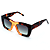 Óculos de Sol Gustavo Eyewear G79 1 em Animal Print e âmbar. Hastes Animal Print e lentes marrom degrade. Clássico - Imagem 3