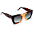 Óculos de Sol Gustavo Eyewear G79 1 em Animal Print e âmbar. Hastes Animal Print e lentes marrom degrade. Clássico - Imagem 2