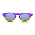 Óculos de Sol Gustavo Eyewear G29 5 nas cores violeta e caramelo. Hastes violeta e lentes cinza degradê. - Imagem 1