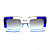 Óculos de Sol Gustavo Eyewear G01 1 em tons de azul e prata, hastes azuis e lentes cinza degrade. Novidades - Imagem 1