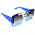Óculos de Sol Gustavo Eyewear G01 1 em tons de azul e prata, hastes azuis e lentes cinza degrade. Novidades - Imagem 2