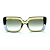 Óculos de Sol Gustavo Eyewear G59 1 em tons de verde e prata, hastes pretas e lentes cinza. Novidades - Imagem 1