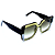 Óculos de Sol Gustavo Eyewear G59 1 em tons de verde e prata, hastes pretas e lentes cinza. Novidades - Imagem 2