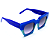 Óculos de Sol Gustavo Eyewear G137 5 em tons de azul e lentes cinza degrade. Novidades - Imagem 2