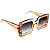 Óculos de Sol Gustavo Eyewear G01 2 âmbar com listras prata e dourado, lentes cinza degrade. Novidades - Imagem 2