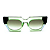 Óculos de Sol Gustavo Eyewear G137 2 em tons de verde e prata, lentes cinza degrade. Novidades - Imagem 1