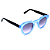Óculos de Sol Gustavo Eyewear G66 2 azul com hastes pretas e lentes cinza degrade. Modelo unisex - Imagem 2