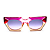 Óculos de Sol Gustavo Eyewear G137 4 em âmbar, violeta e vermelho. Hastes vermelhas e lentes cinza degrade. Novidades - Imagem 1