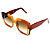 Óculos de Sol Gustavo Eyewear G59 4 âmbar, doce de leite e marrom. Hastes marrom e lentes marrom degrade. Novidades - Imagem 3