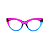 Óculos de Grau Gustavo Eyewear G65 3 em azul e violeta. Hastes violeta. - Imagem 1