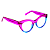 Óculos de Grau Gustavo Eyewear G65 3 em azul e violeta. Hastes violeta. - Imagem 2