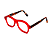 Óculos de Grau Gustavo Eyewear G105 2 em vemelho e hastes Animal Print. - Imagem 3