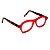 Óculos de Grau Gustavo Eyewear G105 2 em vemelho e hastes Animal Print. - Imagem 2