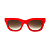 Óculos de Sol Gustavo Eyewear G57 2 vermelho. Hastes Animal Print e lentes marrom. - Imagem 1
