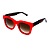 Óculos de Sol Gustavo Eyewear G57 2 vermelho. Hastes Animal Print e lentes marrom. - Imagem 3