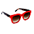 Óculos de Sol Gustavo Eyewear G57 2 vermelho. Hastes Animal Print e lentes marrom. - Imagem 2