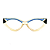 Óculos de Grau Gustavo Eyewear G161 1 nas cores âmbar, azul e verde. Hastes verdes. Geométricos - Imagem 1