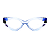 Óculos de Grau Gustavo Eyewear G161 2 nas cores azul, violeta e preto. Hastes azuis. Geométricos - Imagem 1