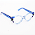 Óculos de Grau Gustavo Eyewear G161 2 nas cores azul, violeta e preto. Hastes azuis. Geométricos - Imagem 2