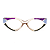 Óculos de Grau Gustavo Eyewear G161 3 nas cores âmbar, violeta, preto e prata. Hastes âmbar. Geométricos - Imagem 1
