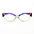 Óculos de Grau Gustavo Eyewear G161 4 nas cores cristal, vermelho e azul. Hastes vermelhas. Geométricos - Imagem 1