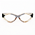 Óculos de Grau Gustavo Eyewear G161 5 nas âmbar, prata e preto. Hastes pretas. Geométricos - Imagem 1