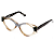 Óculos de Grau Gustavo Eyewear G161 5 nas âmbar, prata e preto. Hastes pretas. Geométricos - Imagem 3