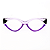 Óculos de Grau Gustavo Eyewear G161 6 em lilás, roxo e preto. Hastes verdes. Geométricos - Imagem 1