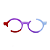 Óculos de Grau Gustavo Eyewear G162 1 em vermelho, lilás e azul. Hastes pretas. Com fios de nylon. Redondos - Imagem 1