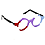 Óculos de Grau Gustavo Eyewear G162 1 em vermelho, lilás e azul. Hastes pretas. Com fios de nylon. Redondos - Imagem 2