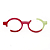 Óculos de Grau Gustavo Eyewear G162 2 em vermelho, rosa e verde. Hastes pretas. Com fios de nylon. Redondos - Imagem 1