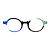 Óculos de Grau Gustavo Eyewear G162 3 em azul, preto e verde. Hastes pretas. Com fios de nylon. Redondos - Imagem 1