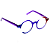 Óculos de Grau Gustavo Eyewear G163 3 em cristal, azul, violeta e vermelho. Hastes violeta. Redondos - Imagem 2