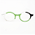 Óculos de Grau Gustavo Eyewear G163 2 em cristal, verde e preto. Hastes verdes. Redondos - Imagem 1