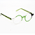 Óculos de Grau Gustavo Eyewear G163 2 em cristal, verde e preto. Hastes verdes. Redondos - Imagem 2