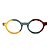 Óculos de Grau Gustavo Eyewear G163 1 em amarelo, verde e vermelho. Hastes pretas. Redondos - Imagem 1