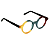Óculos de Grau Gustavo Eyewear G163 1 em amarelo, verde e vermelho. Hastes pretas. Redondos - Imagem 2