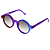 Óculos de Sol Gustavo Eyewear G163 2 em vermelho, violeta e azul. Hastes violeta e lentes cinza. Redondos - Imagem 3