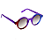Óculos de Sol Gustavo Eyewear G163 2 em vermelho, violeta e azul. Hastes violeta e lentes cinza. Redondos - Imagem 2