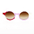 Óculos de Sol Gustavo Eyewear G163 4 em cristal, rosa e vermelho. Hastes vermelhas e lentes cinza. Redondos - Imagem 1