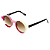 Óculos de Sol Gustavo Eyewear G162 1 em vermelho, rosa e verde. Hastes pretas e lentes marrom. Com fios de nylon. Redondos - Imagem 2