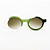 Óculos de Sol Gustavo Eyewear G162 4 em branco, preto e verde. Hastes pretas e lentes cinza. Com fios de nylon. Redondos - Imagem 1