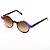 Óculos de Sol Gustavo Eyewear G163 5 em cristal, vermelho, marrom e violeta. Hastes marrom e lentes marrom. Redondos - Imagem 3