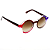 Óculos de Sol Gustavo Eyewear G163 5 em cristal, vermelho, marrom e violeta. Hastes marrom e lentes marrom. Redondos - Imagem 2