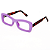 Óculos de Grau Gustavo Eyewear G34 3 lilás com hastes em Animal Print. - Imagem 3