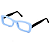 Óculos de Grau Gustavo Eyewear G34 4 azul com hastes pretas. - Imagem 3
